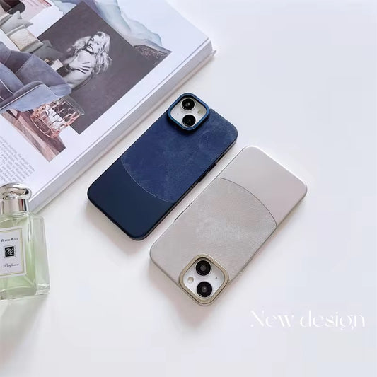 Dual Leather Matte Finish Slim Fit Case for iPhone