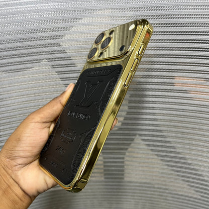 Premium Embossed Leather Logo iPhone 16 Pro Case