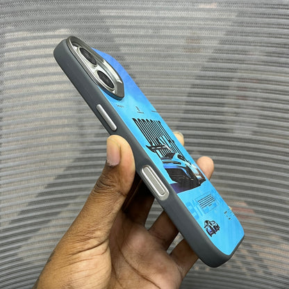 Glossy Car Print Protective iPhone 16 Case
