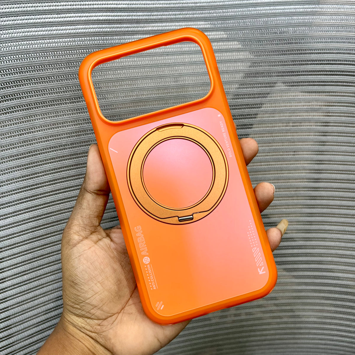 Premium AirBag Anti-Collision Metal Stand iPhone Case