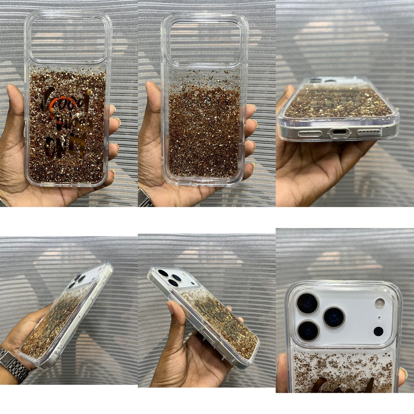 Good Vibes Only Liquid Glitter iPhone 17 Pro Case