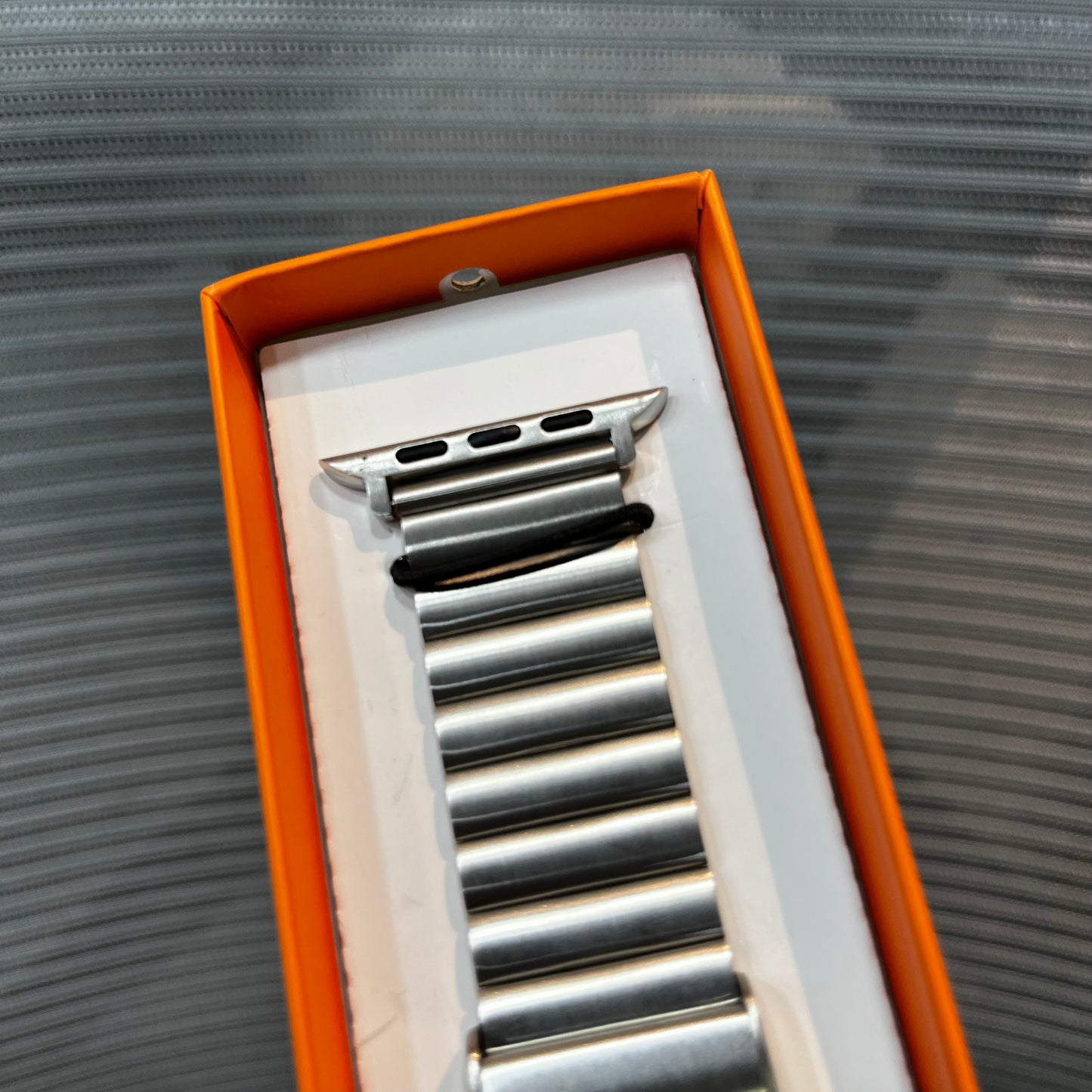 Designer Wave Textured Stainless Steel Metal Apple Watch Strap