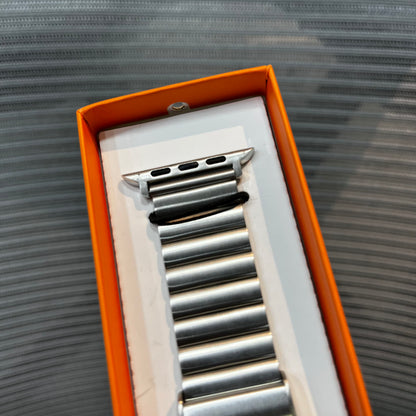 Designer Wave Textured Stainless Steel Metal Apple Watch Strap
