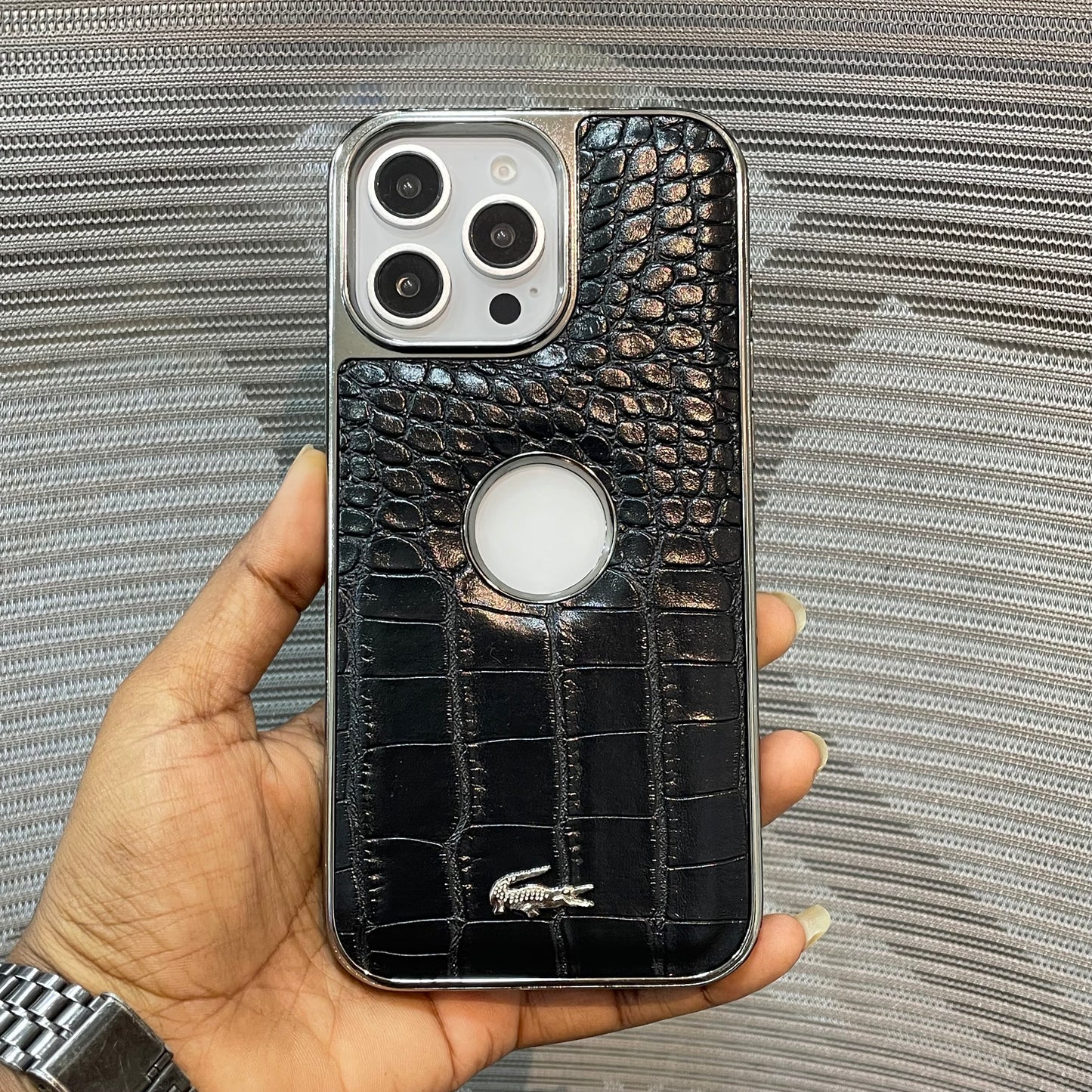 Leather Logo iPhone 16 Pro Max Case
