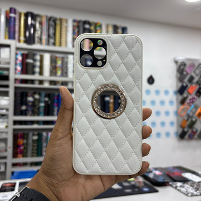 White Puffer Logo Cut Case For iPhone 12 Pro Max