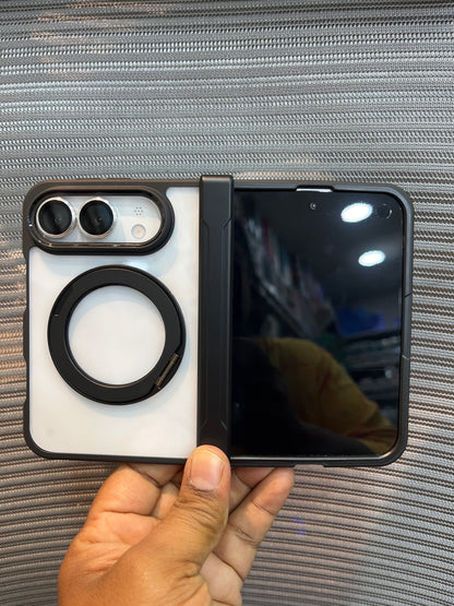 Transparent Side-Border MagSafe Stand Case for iPhone Duo