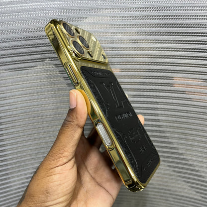Premium Embossed Leather Logo iPhone 16 Pro Case