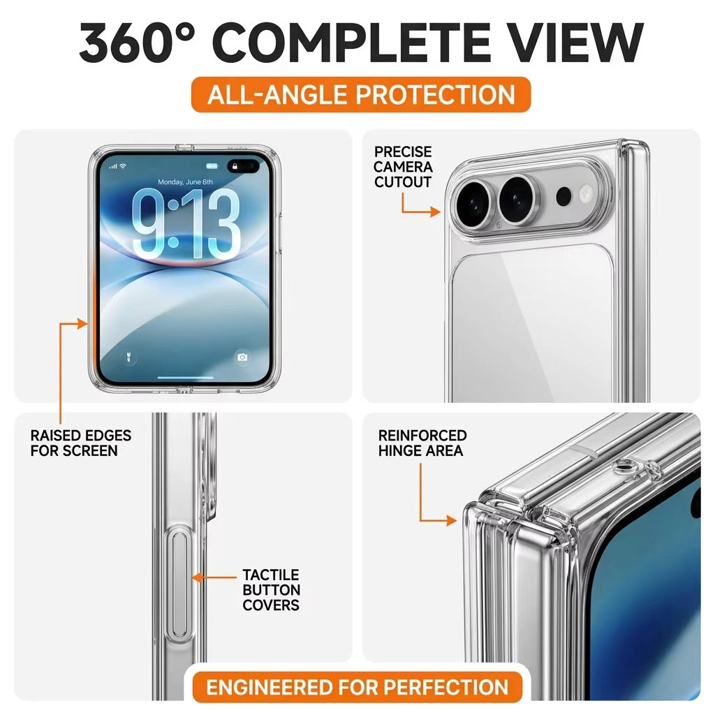 Premium Anti-Yellow Transparent Slim-Fit Case for iPhone  Duo