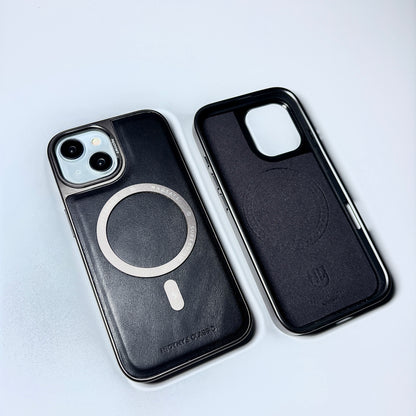Leather & Metal MagSafe iPhone Case