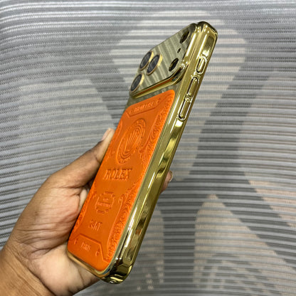 Premium Embossed Leather Logo iPhone 17 Pro Case