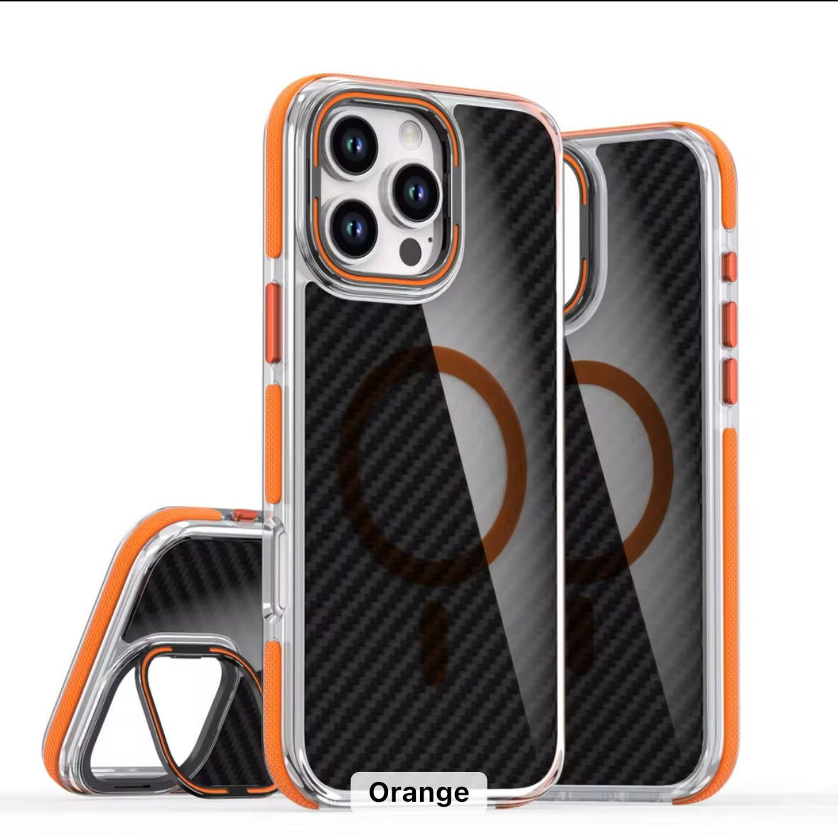 Carbon Fibre MagSafe iPhone Case with Camera Stand