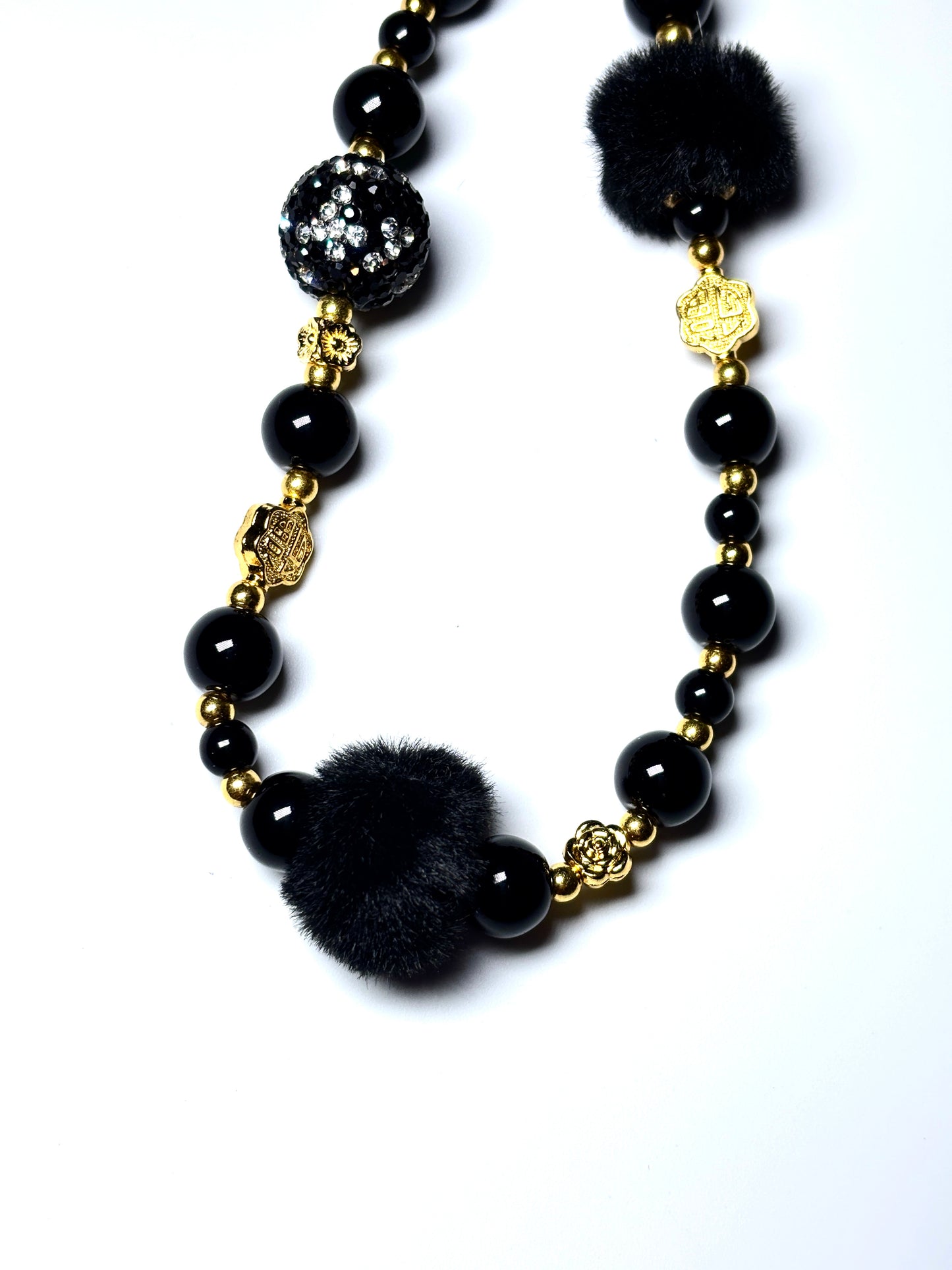 Black Bling Phone Charm Strap