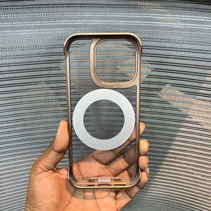 Metal Edge Crystal Stand iPhone 16 Pro Case