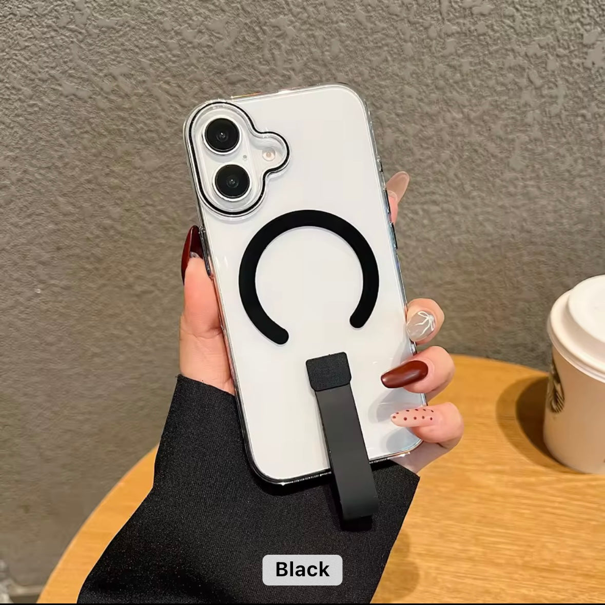 Transparent MagSafe iPhone Case with Holder