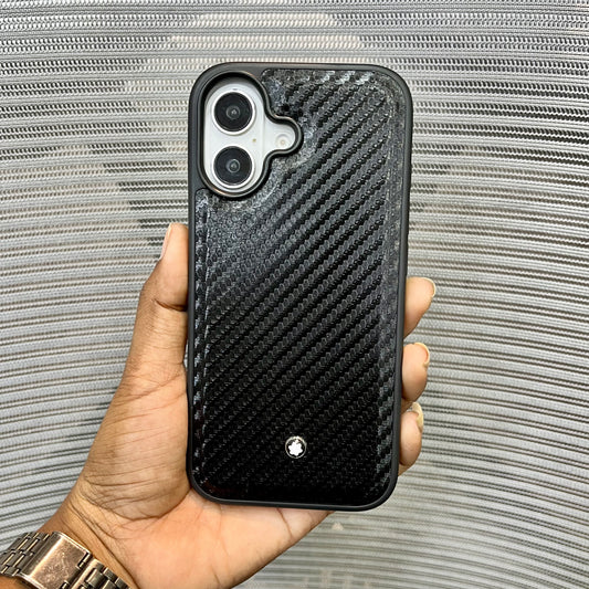 Premium Carbon Fiber Logo iPhone 17 Case