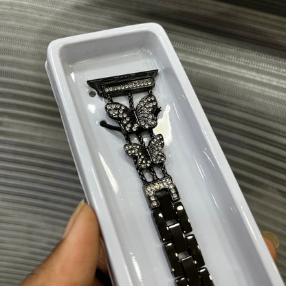 Metal Diamond Butterfly iWatch Strap