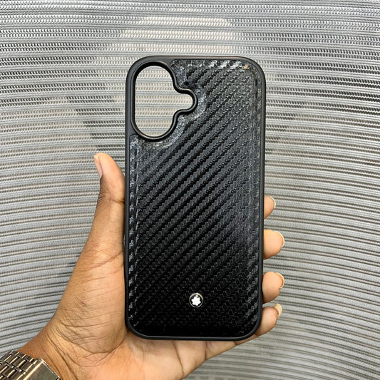 Premium Carbon Fiber Logo iPhone 17 Case