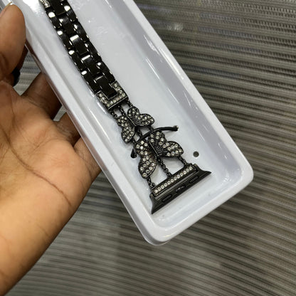 Metal Diamond Butterfly iWatch Strap