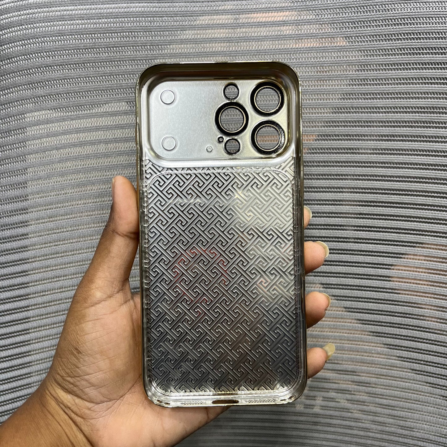 Premium Embossed Leather Logo iPhone 16 Pro Case