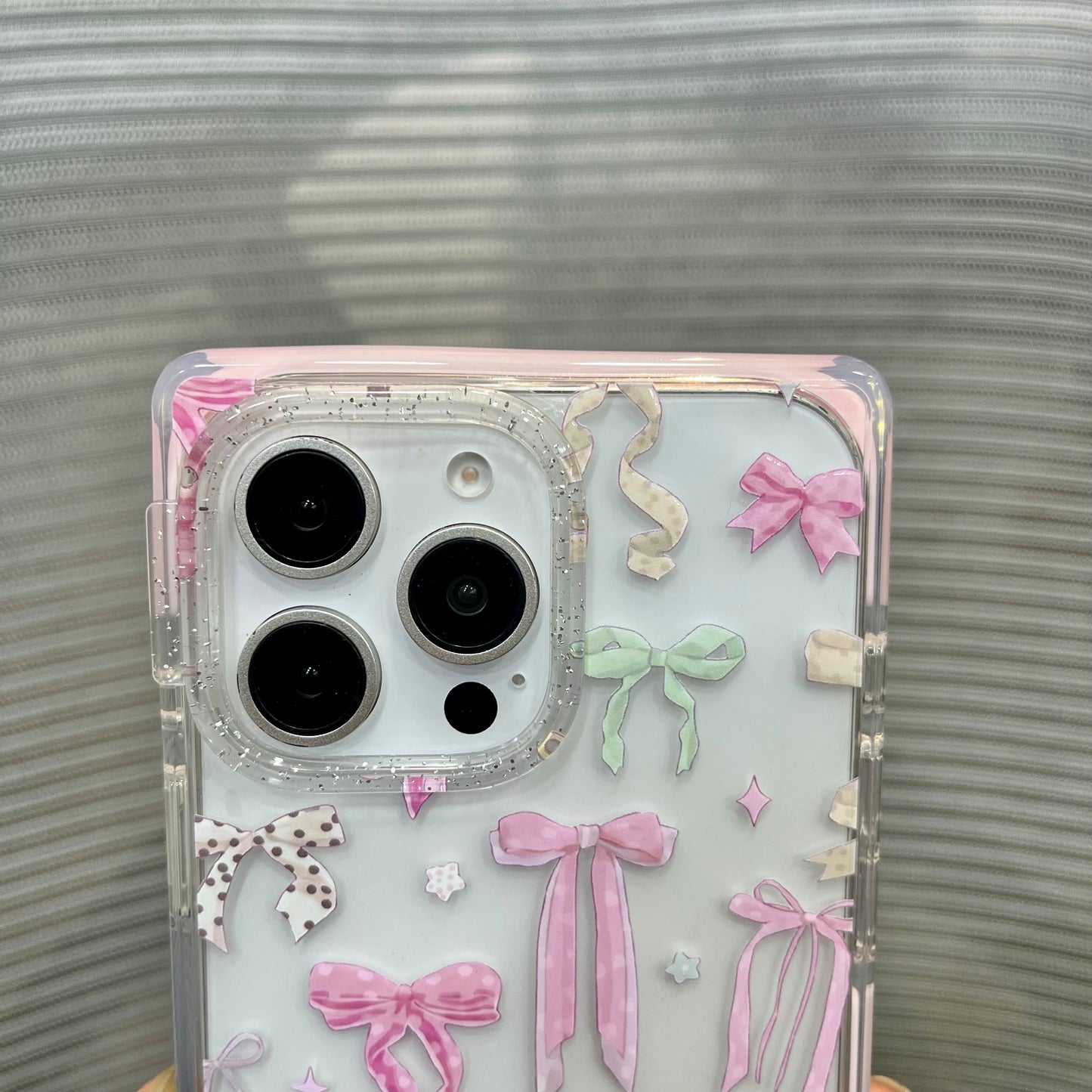 Glitter Bow Printed iPhone 16 Pro Max Case
