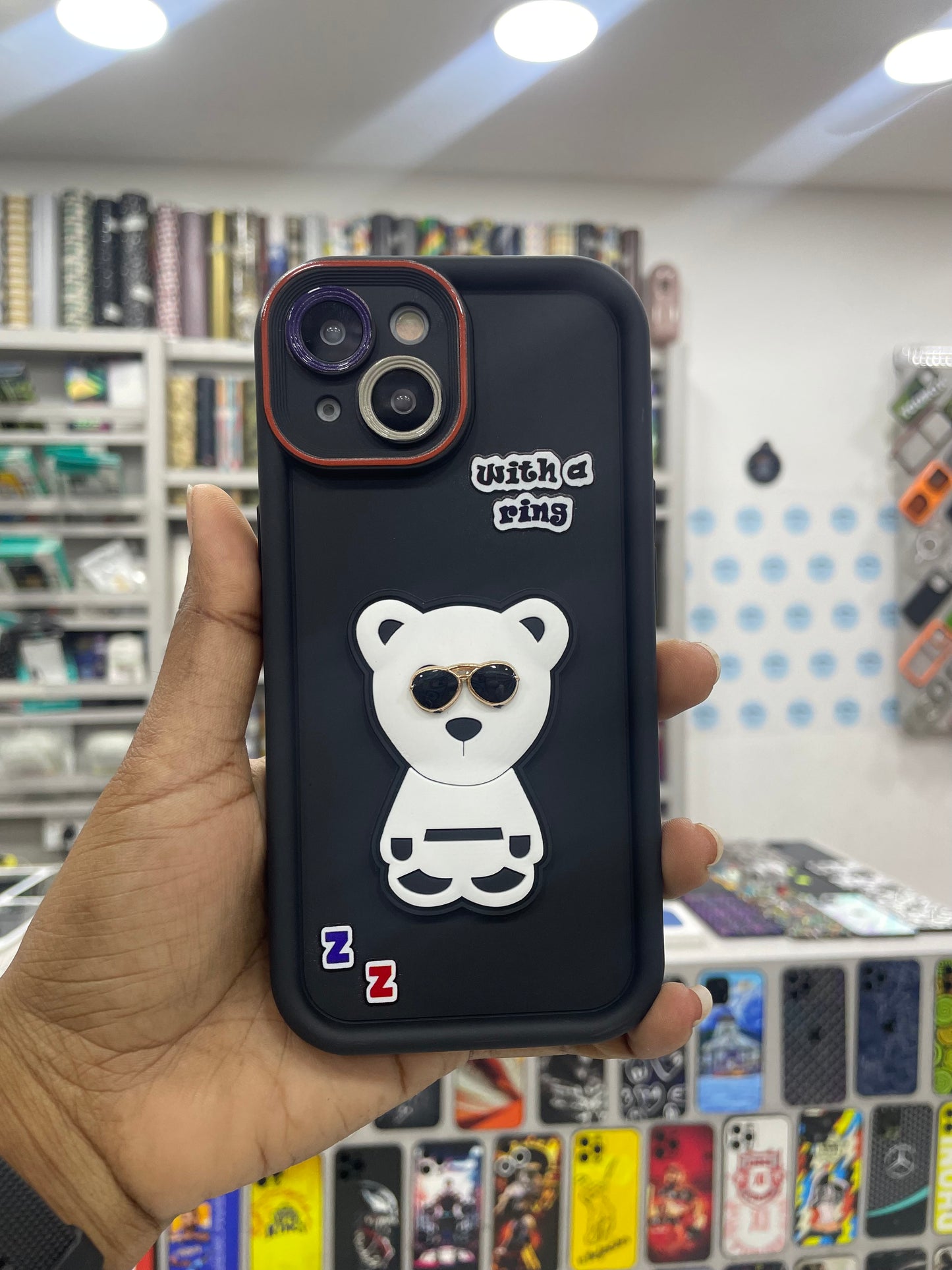 Cartoon Printed Fancy Case with Camera Protection for iPhone