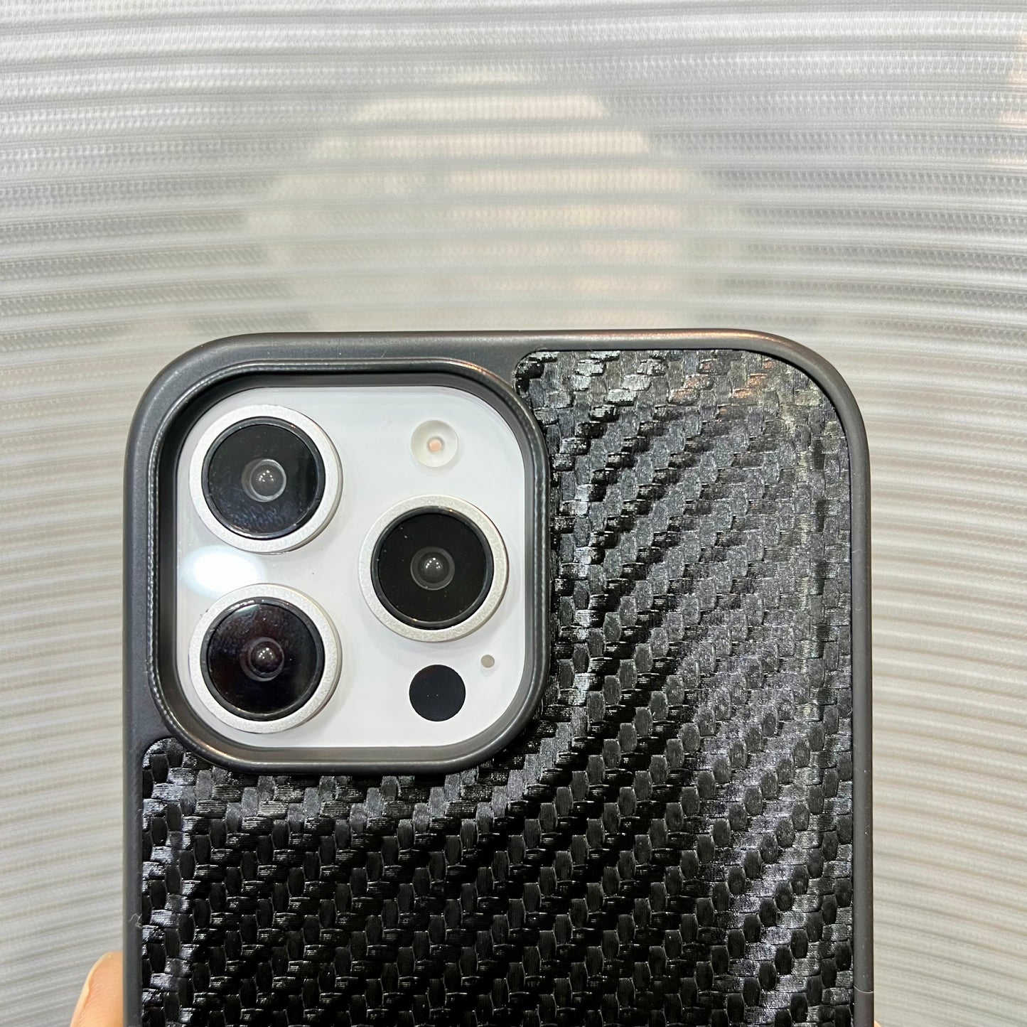 Premium Carbon Fiber Logo iPhone 15 Pro Max Case