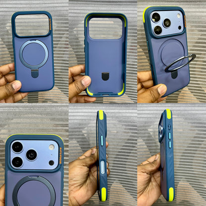 Matte Shockproof Hybrid Bumper with Metal Stand