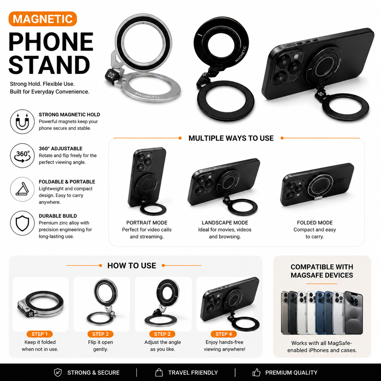 MagFold 360 Magnetic Phone Stand