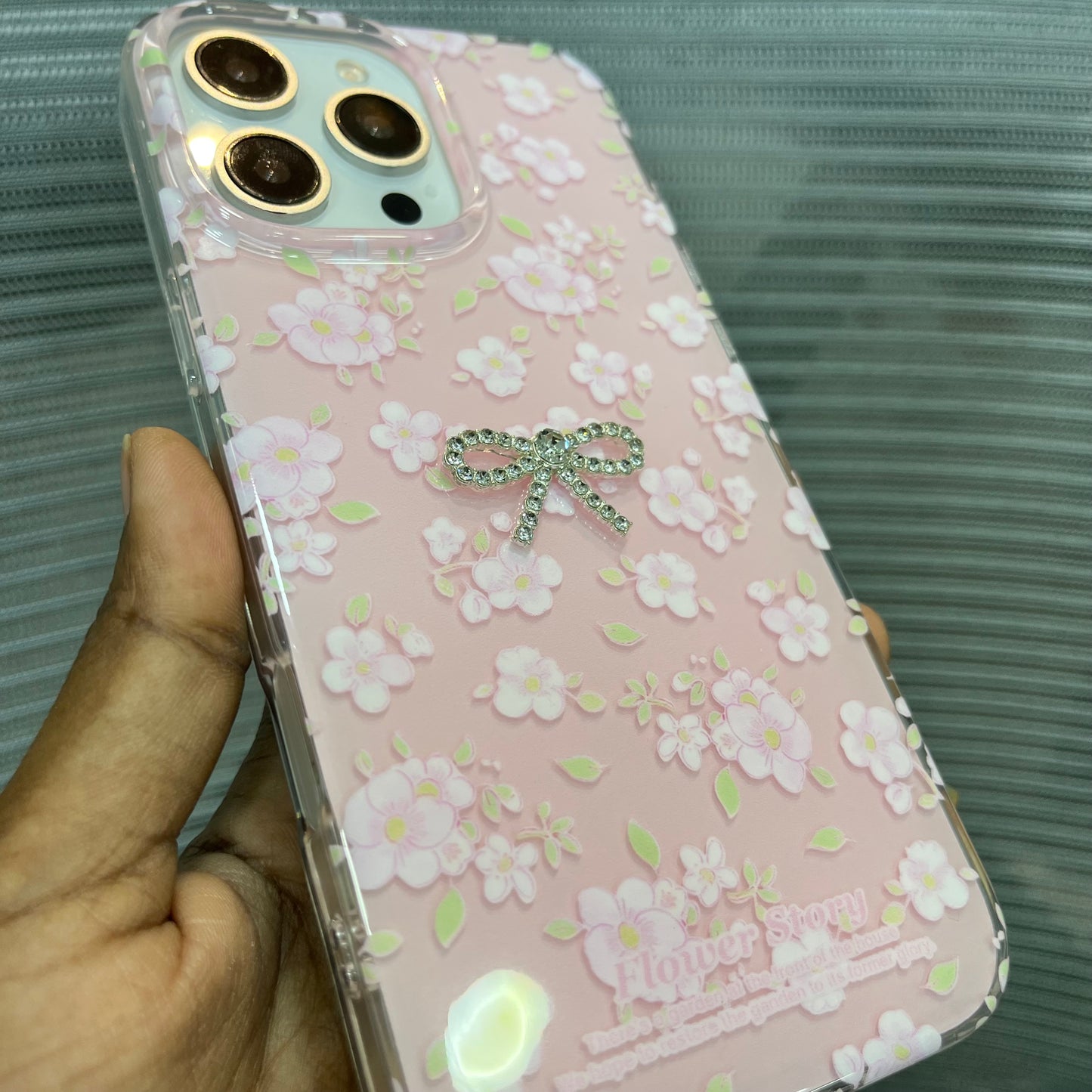 Floral Charm Clear iPhone 16 Pro Max Case