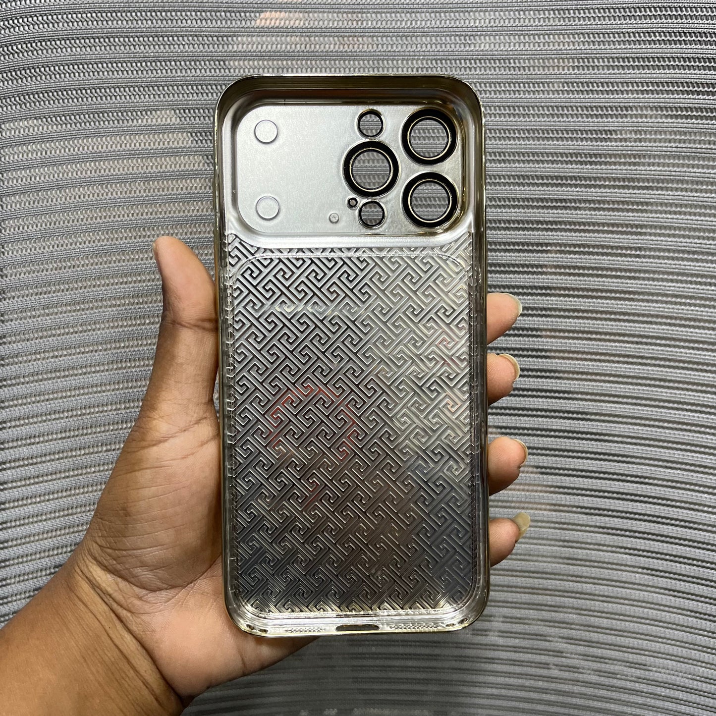 Premium Embossed Leather Logo iPhone 16 Pro Case