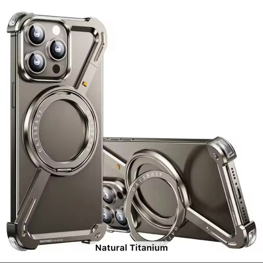 Z Shaped Metal Magsafe Bumper Case with Stand for iPhone