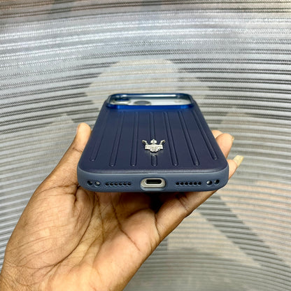 Premium Stripe Leather Logo iPhone 17 Series Case