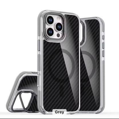 Carbon Fibre MagSafe iPhone Case with Camera Stand