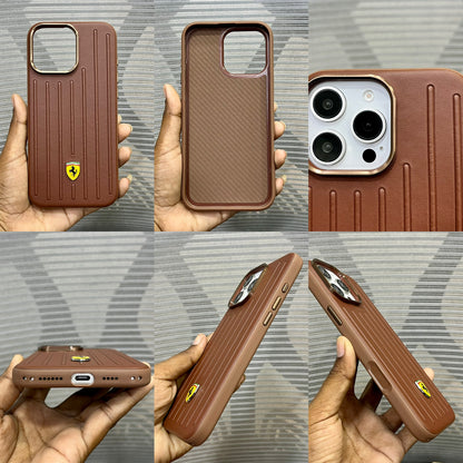 Leather Racing Logo iPhone 16 Series Case