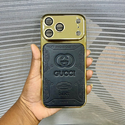 Premium Embossed Leather Logo iPhone 17 Pro Max  Case