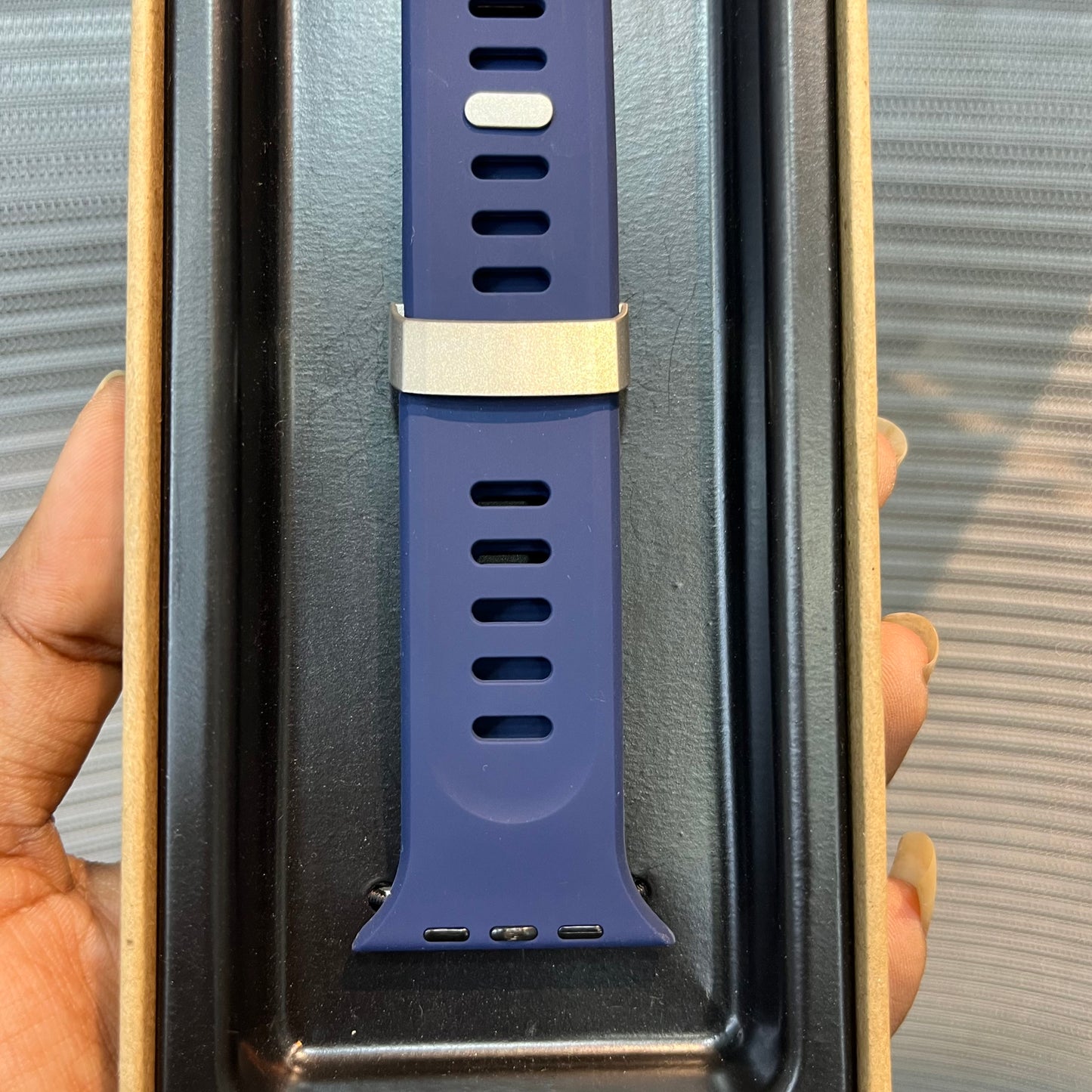 Silicone SteelLock Band For iWatch
