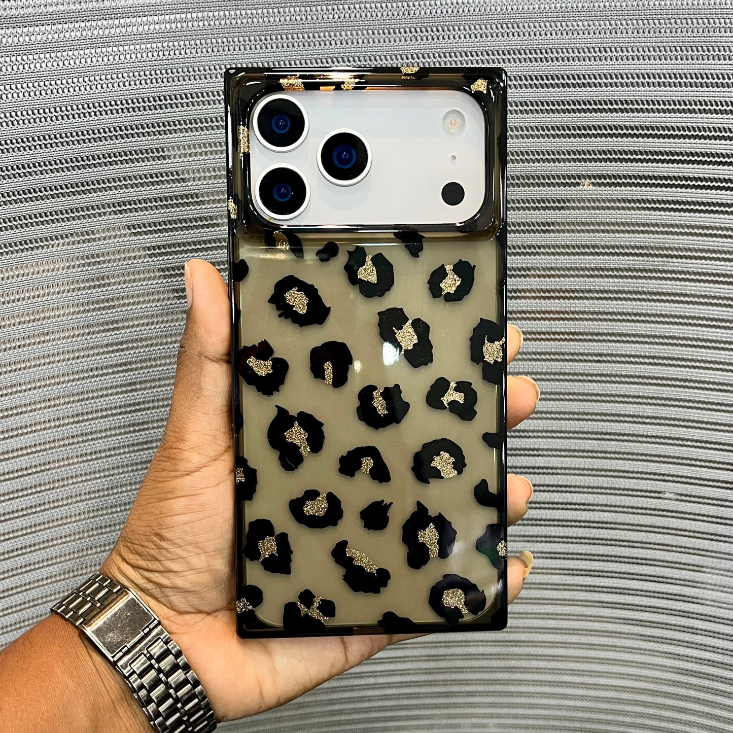 Glitter Cheetah Print Box iPhone 17 Series Case