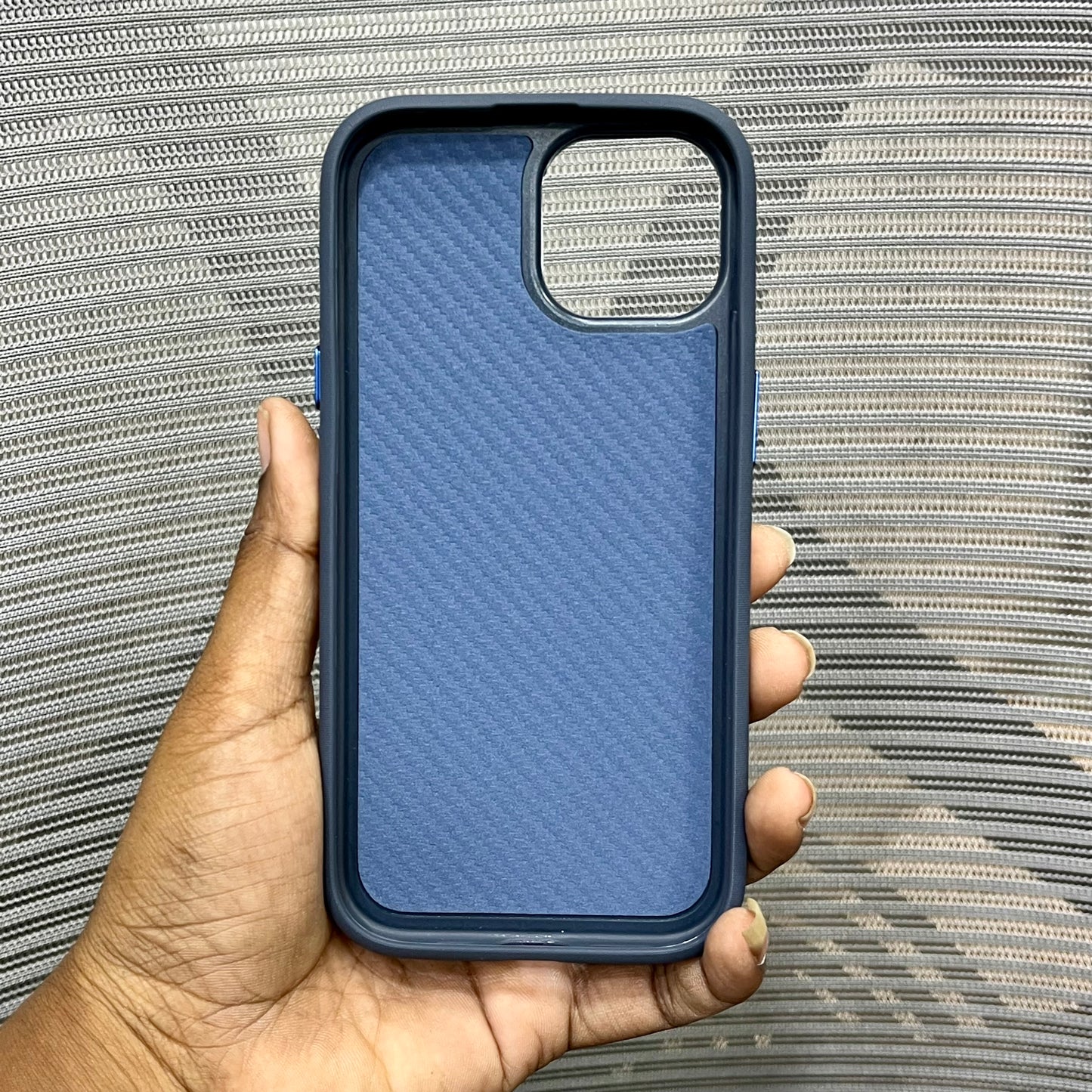 Premium Stripe Leather Logo iPhone 15 Series Case