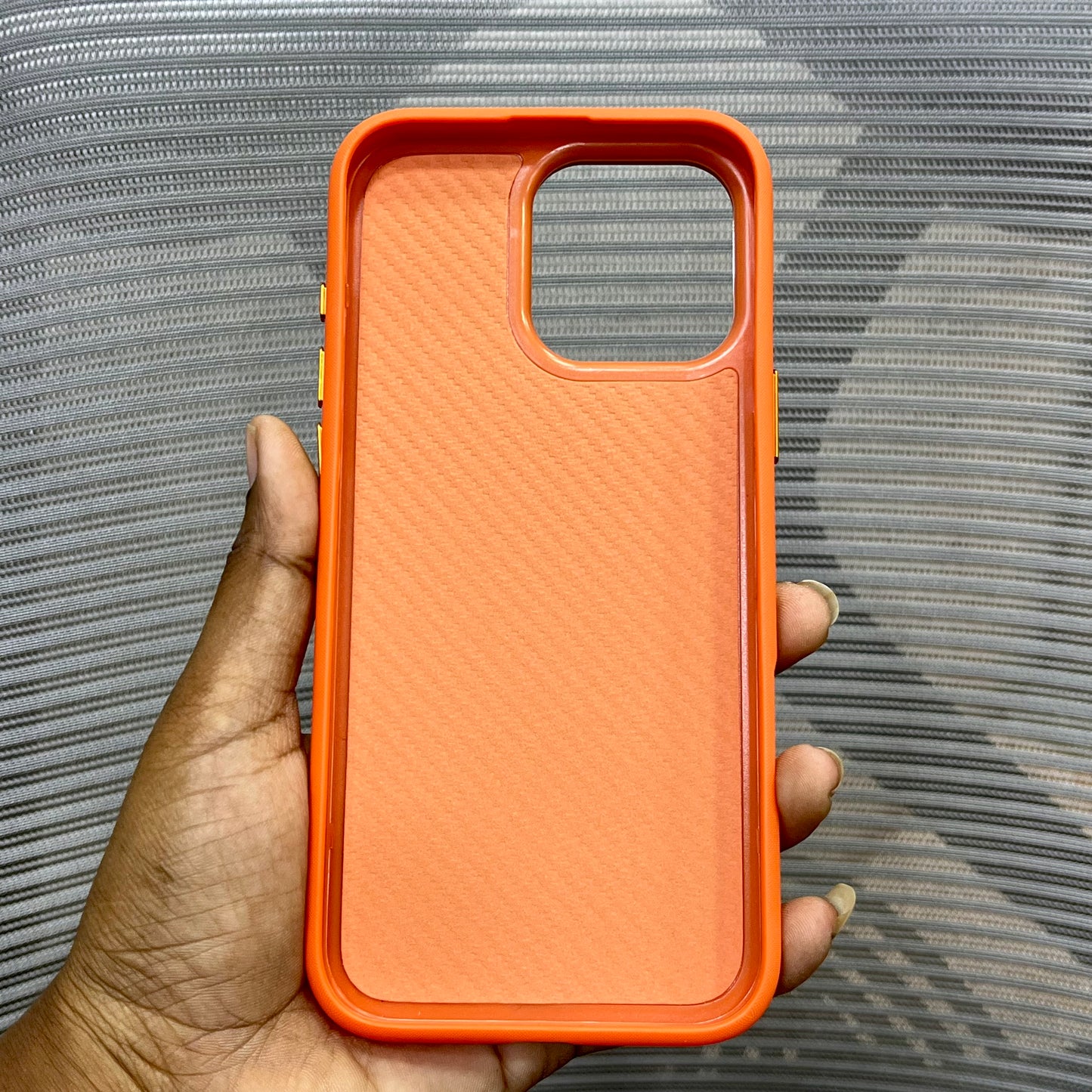 Premium Stripe Leather Logo iPhone 16 Series Case