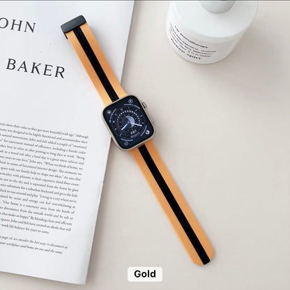 Striped Silicone Magnetic Apple Watch Strap