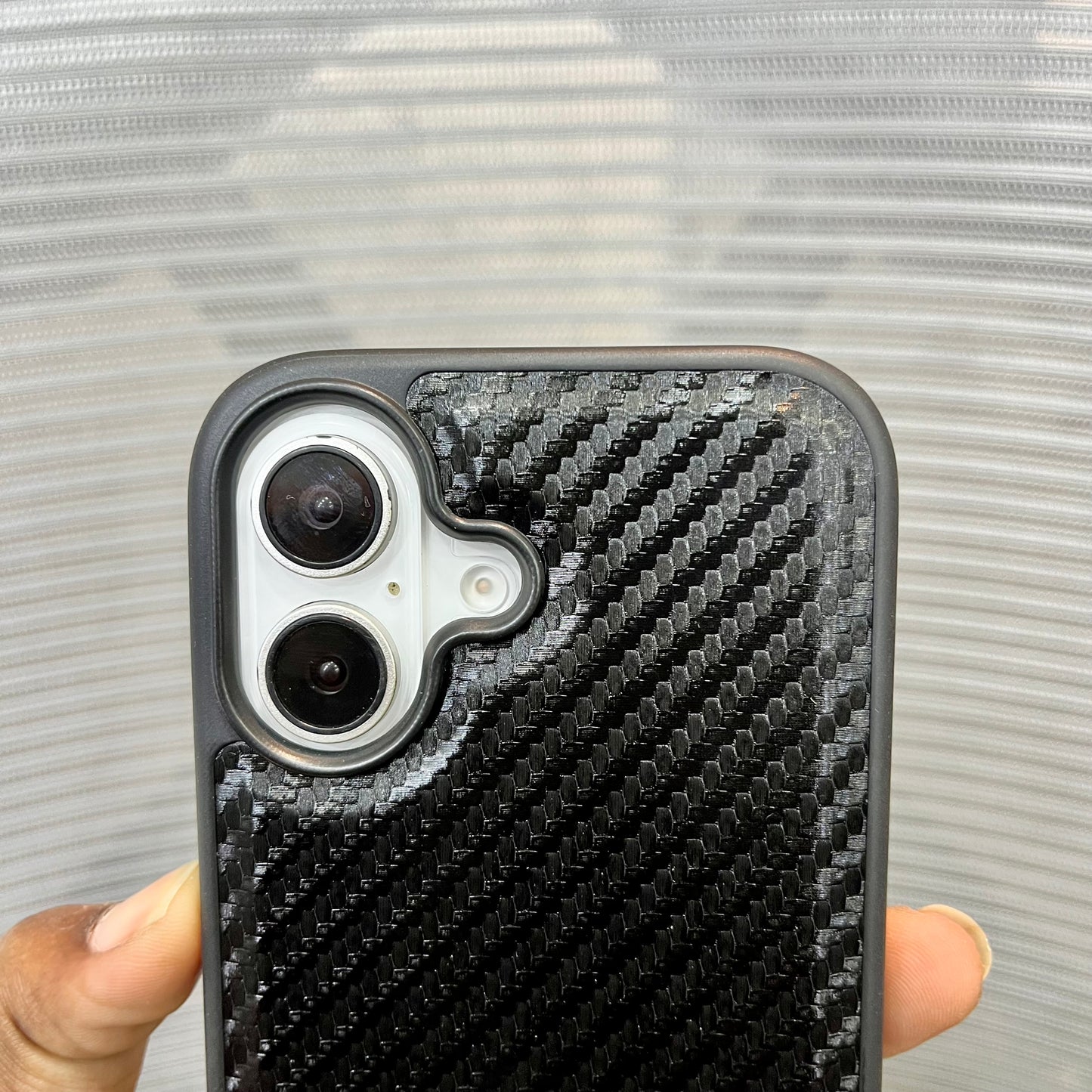 Premium Carbon Fiber Logo iPhone 17 Case