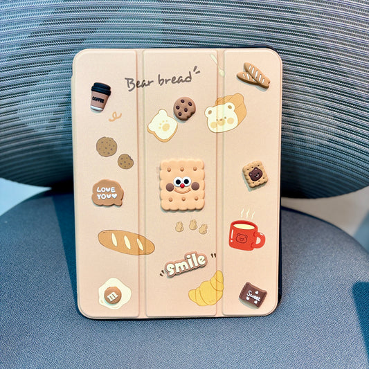 Bear Bread - 3D Cartoon Printed iPad Case