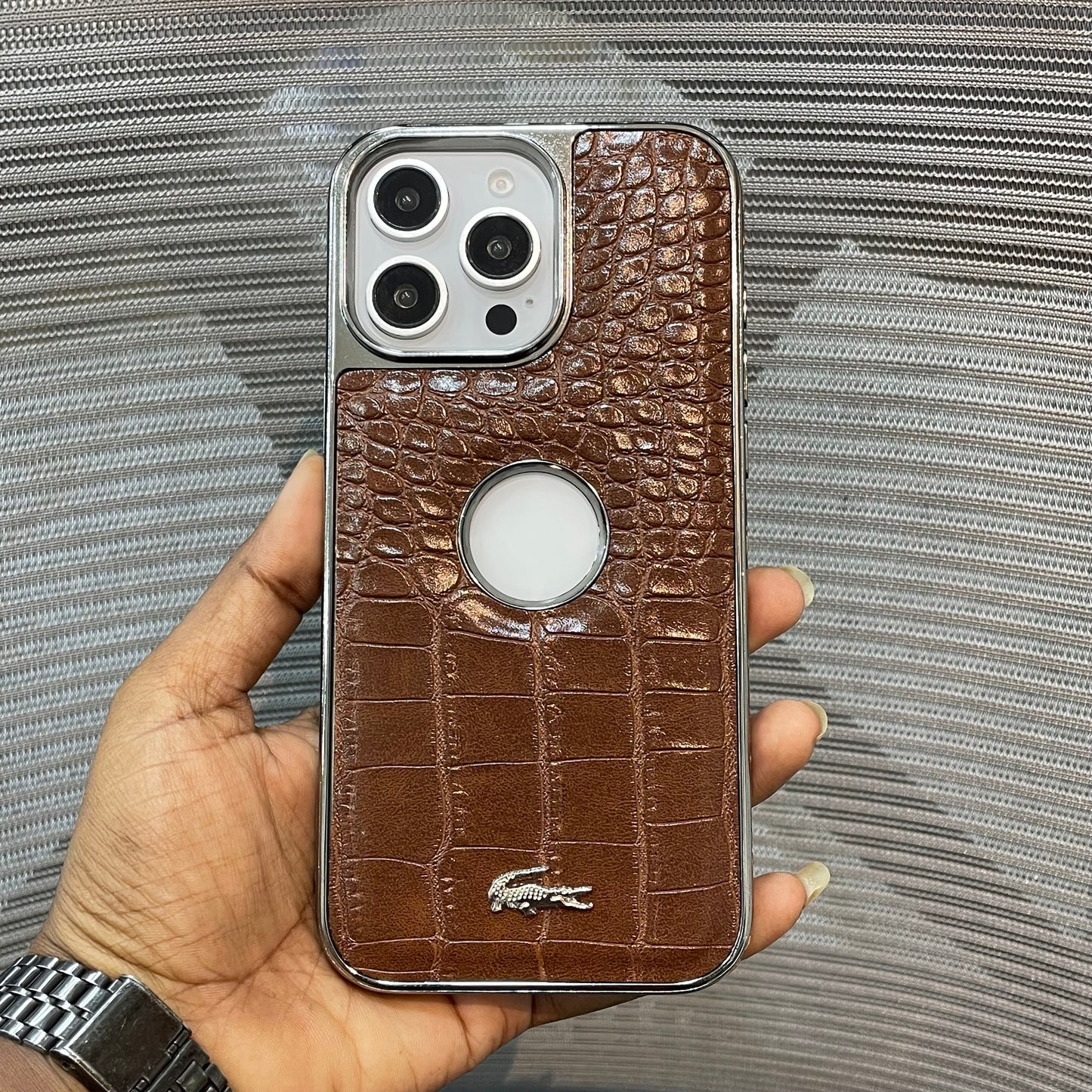 Leather Logo iPhone 16 Pro Max Case
