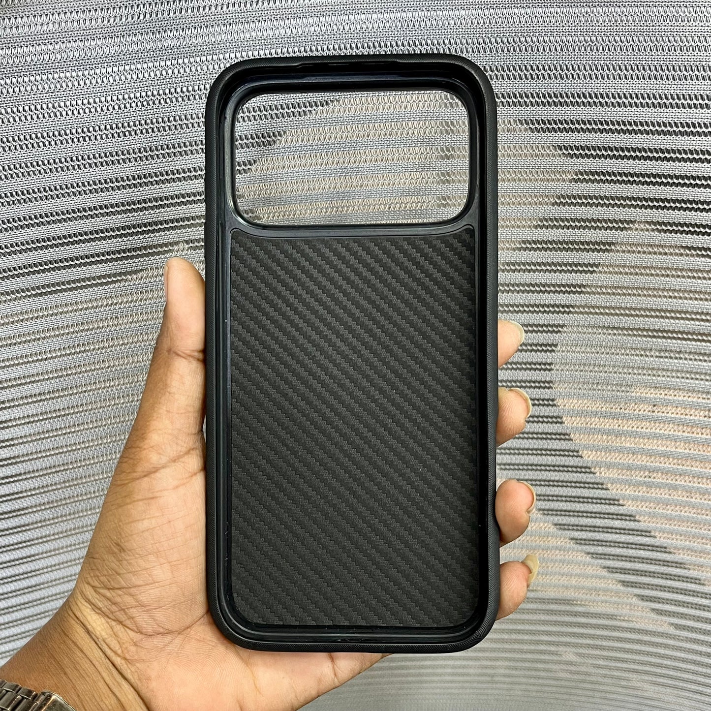 Premium Stripe Leather Logo iPhone 17 Series Case