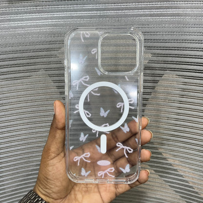 Bow Print MagSafe Wallet iPhone 16 Pro Case
