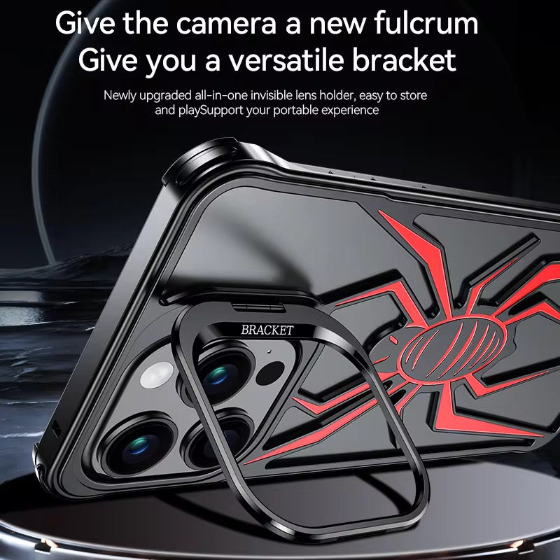 Metal Spider Bumper Case with Stand for iPhone 15 Series