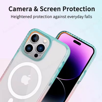 Dual Tone Gradient Magsafe Silicone Case for iPhone