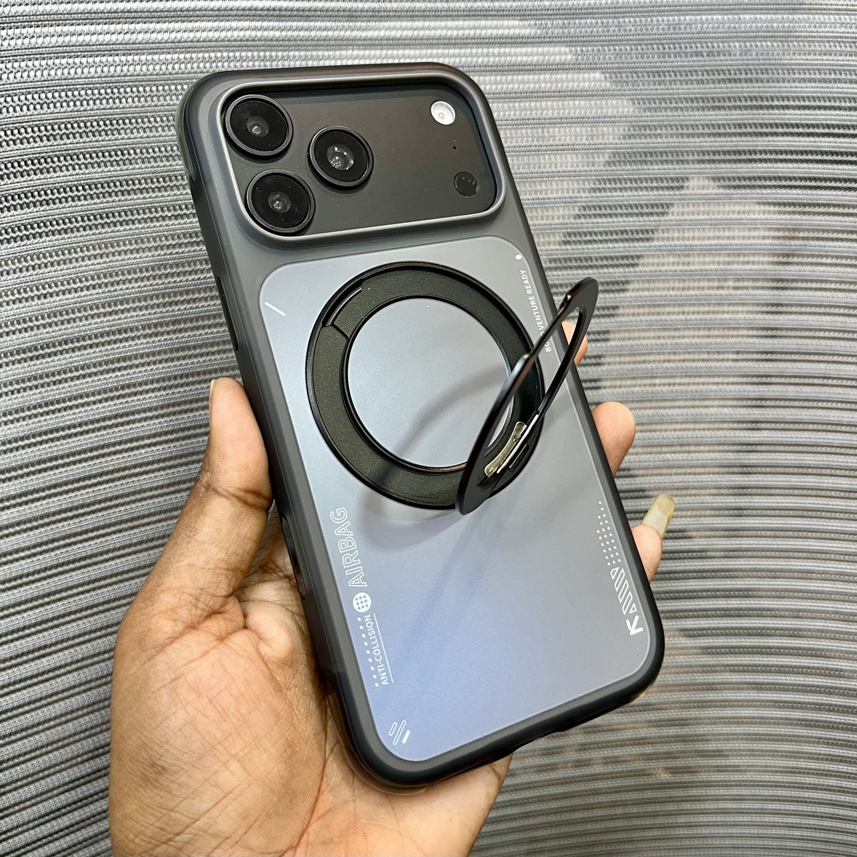 Premium AirBag Anti-Collision Metal Stand iPhone Case