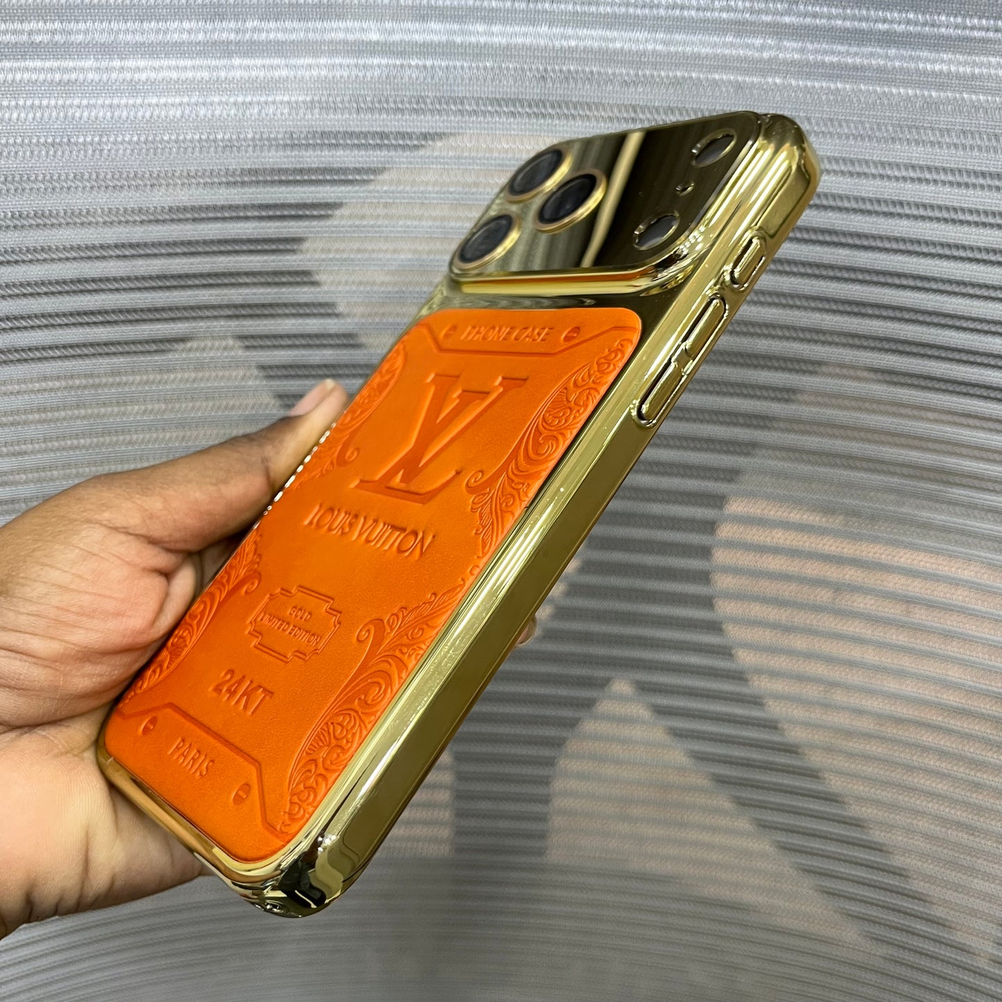 Premium Embossed Leather Logo iPhone 17 Pro Case