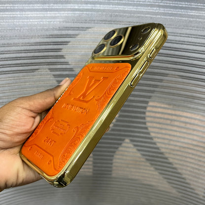 Premium Embossed Leather Logo iPhone 17 Pro Case